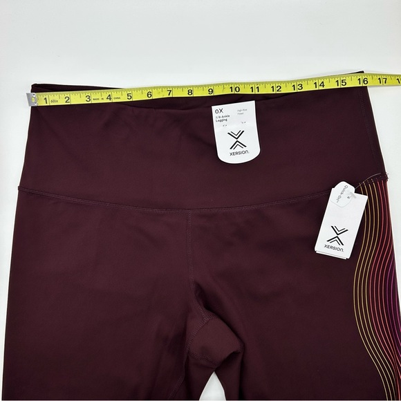 Xersion Women's Plus Size Burgundy High 7/8 Ankle Leggings 0X 2X 3X - Picture 7 of 11